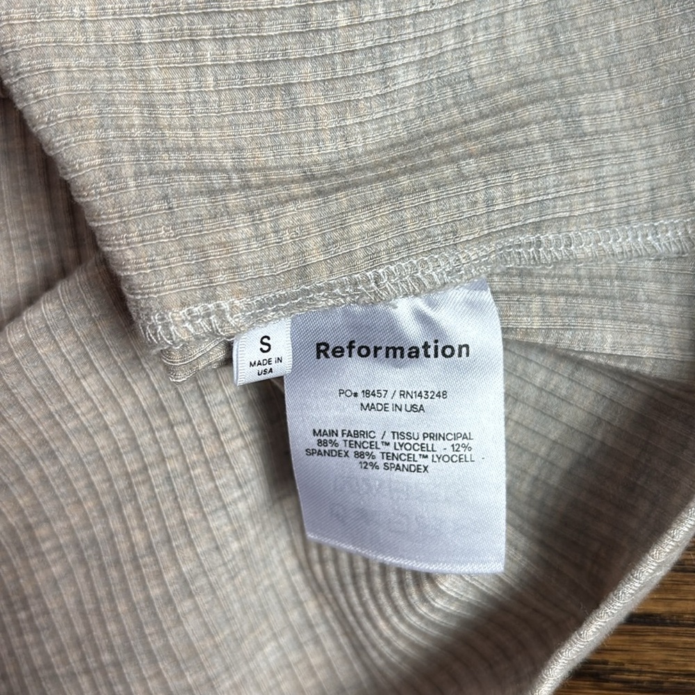 Reformation Beige Ribbed Mini Dress - Picture 3 of 4